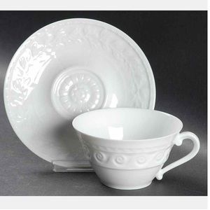 Bernardaud Louvre Flat Cup and Saucer Set